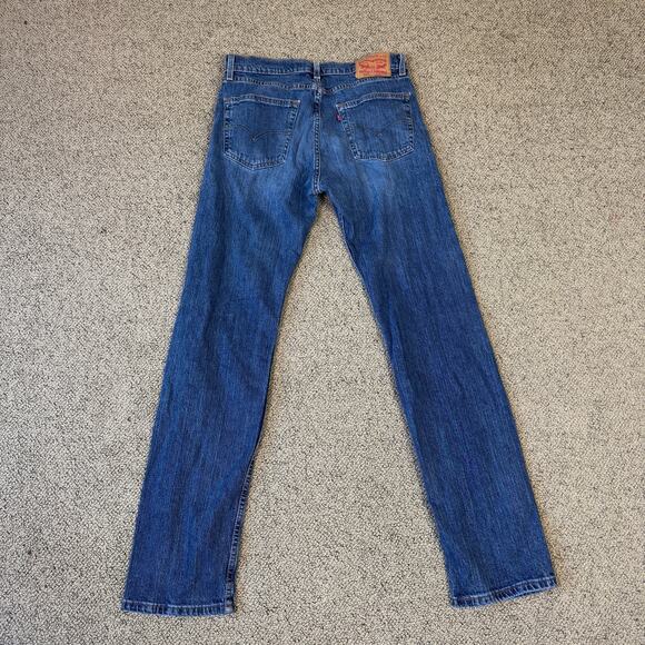 Levi's 505 Regular Fit Straight Blue Jeans US Men's 32 - Picture 4 of 8